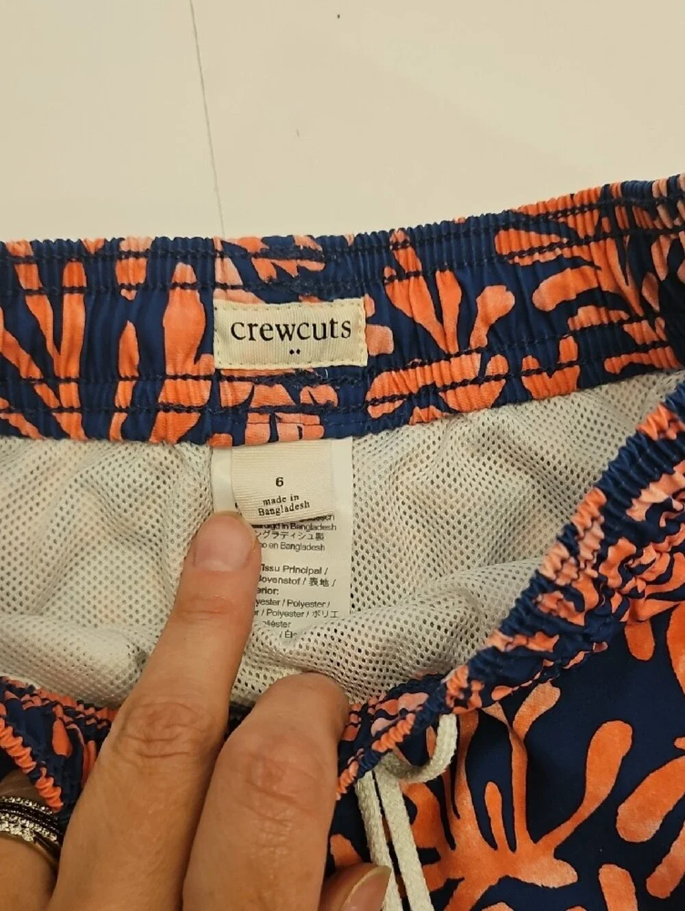 Crewcuts J.Crew Coral Swim Trunks Coral-Print Boys 6 GUC